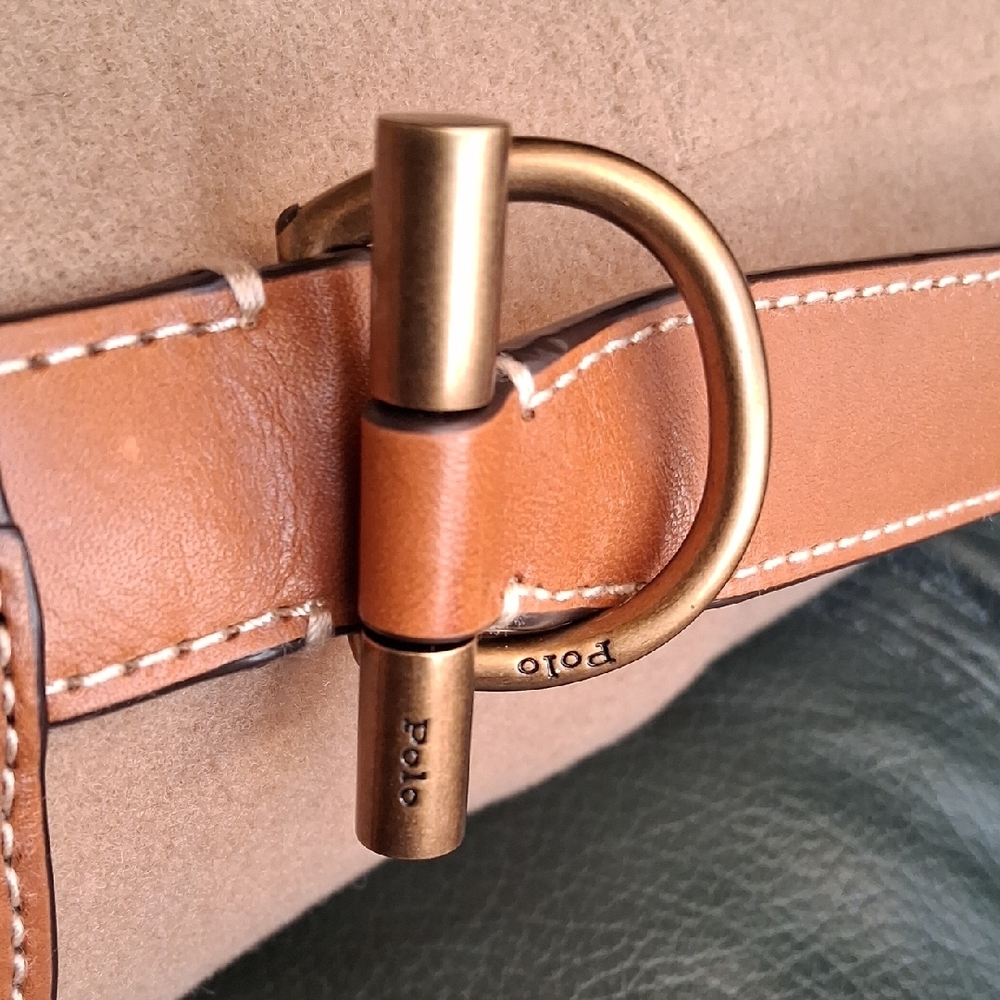 Ralph Lauren-Polo Flannel Bellport Sling Bucket Bag. Color is Camel. NWT. - Picture 6 of 14